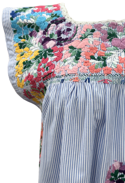 Flores Short Dress Dress Flores Blue Striped Short Dress Flores Blue Striped Short Dress