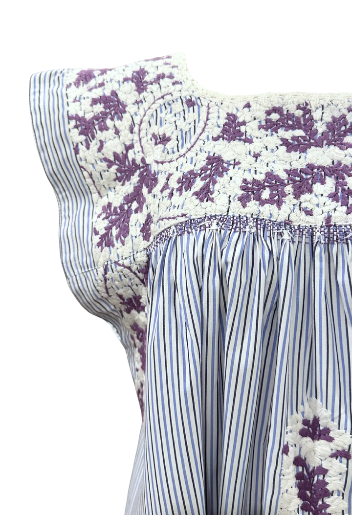Flores Short Dress Dress Flores Blue Striped and Purple Short Dress Flores Blue Striped and Purple Short Dress