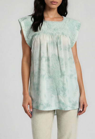 Flores Blouse Blouse Flores Blue Tie Dye Blouse Flores Blue Tie Dye Blouse