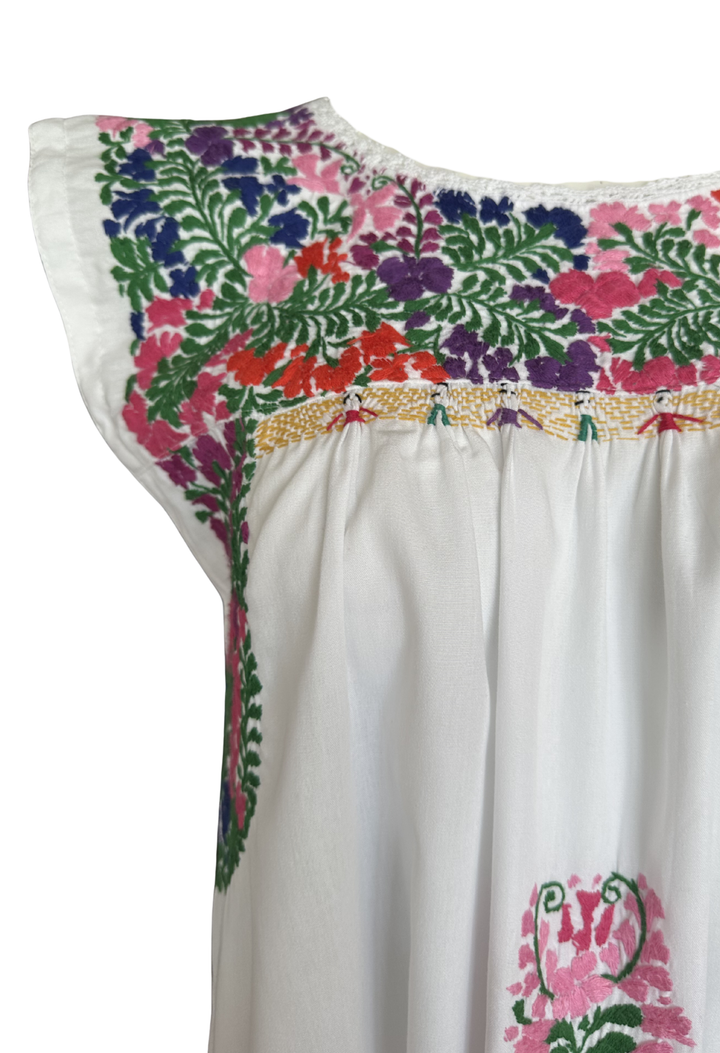 Flores Short Dress Dress Flores White and Green Short Dress Flores White and Green Short Dress