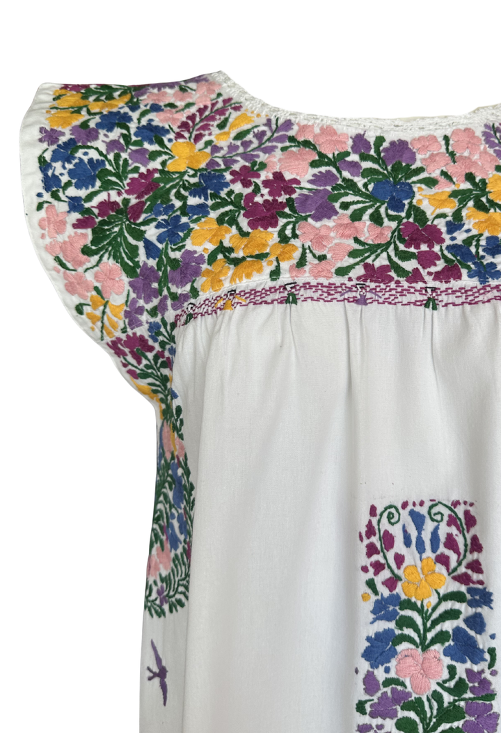 Flores Blouse Blouse Flores White and Purple Blouse Flores Yellow Stripe Blouse | Mi Golondrina