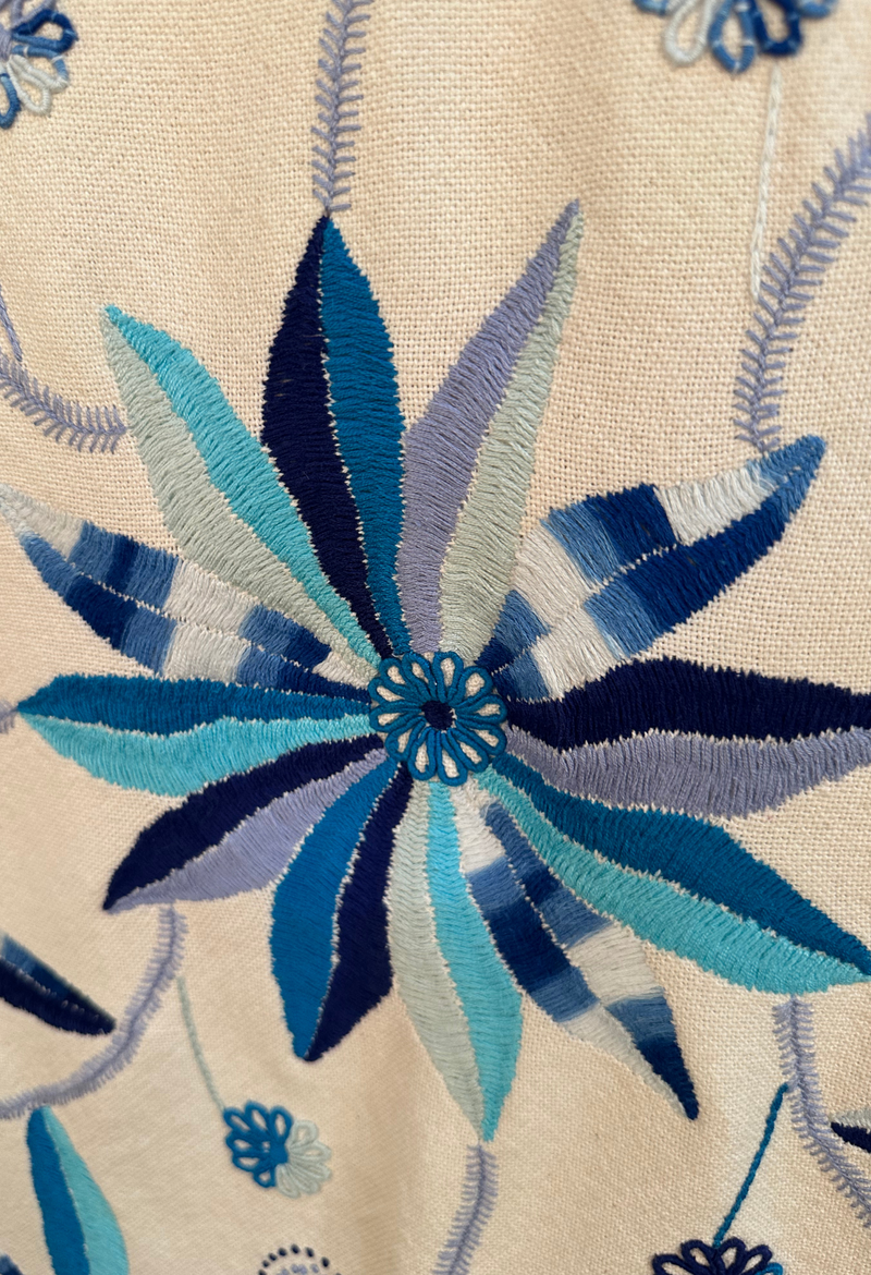 Embroidered Art: Flores Azules