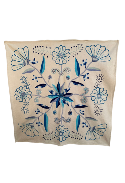 Embroidered Art: Flores Azules