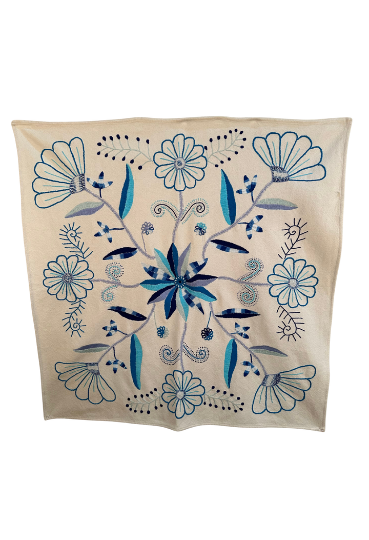 Embroidered Art: Flores Azules