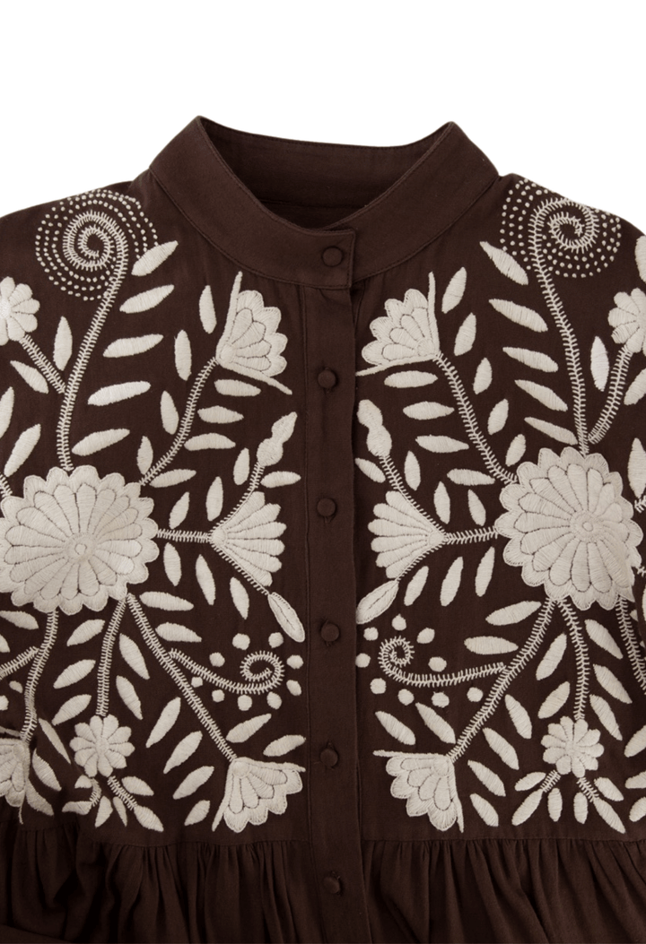 Francisca Café Midi Dress