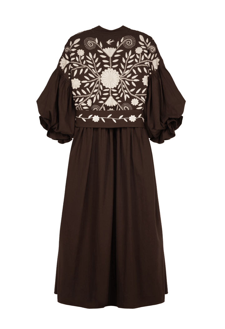 Francisca Café Midi Dress