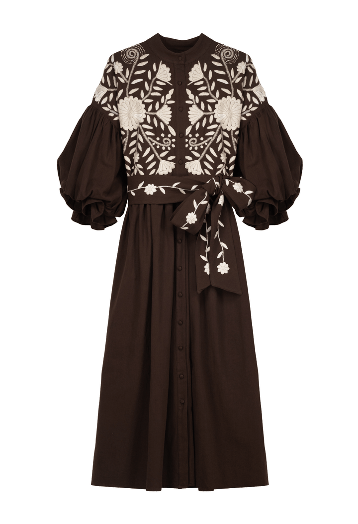 Francisca Café Midi Dress