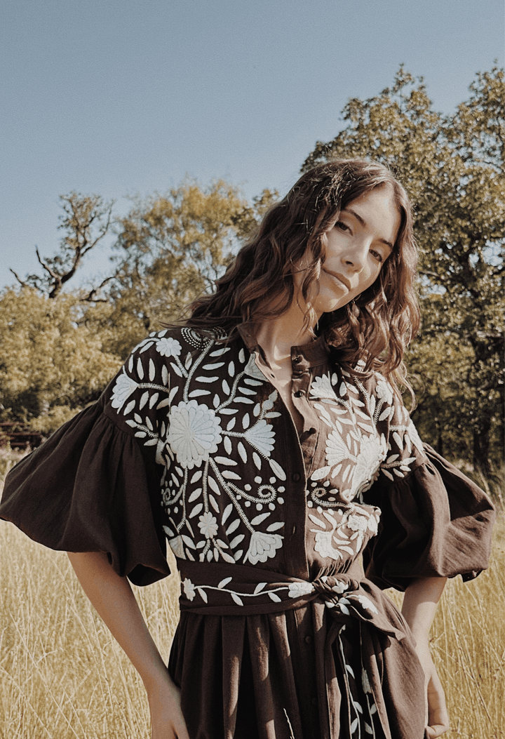 Francisca Café Midi Dress