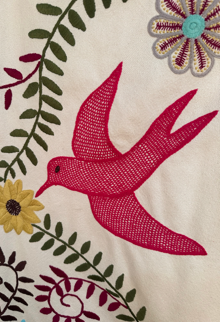 Embroidered Art: Golondrina Rosa