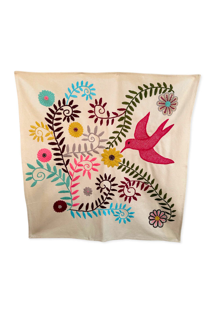 Embroidered Art: Golondrina Rosa