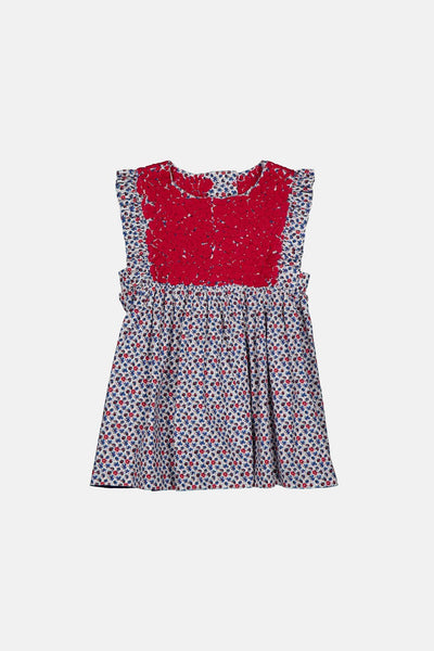 Ines Floral y Roja Girls Dress
