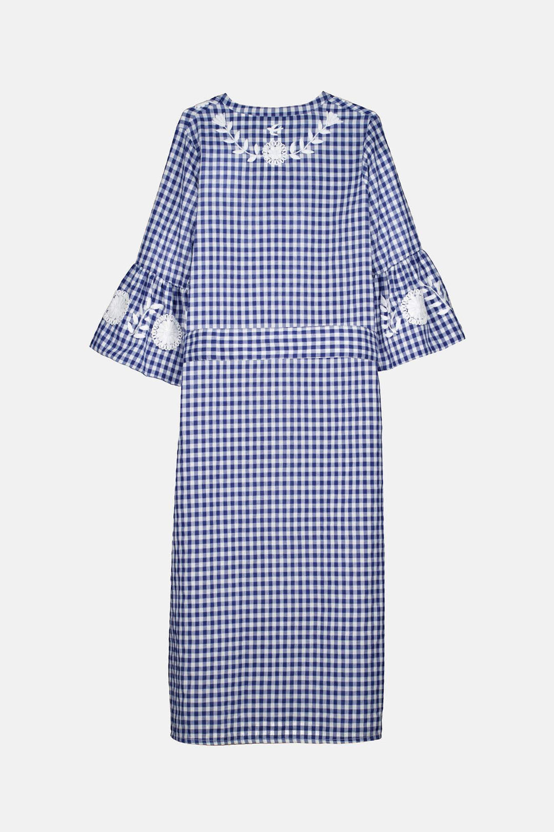 Leona Azul Gingham Caftan Dress
