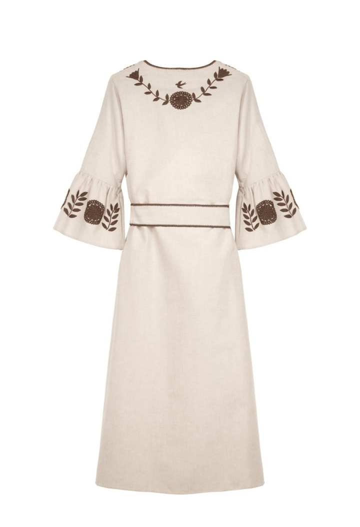 Leona Beige y Café Midi Dress