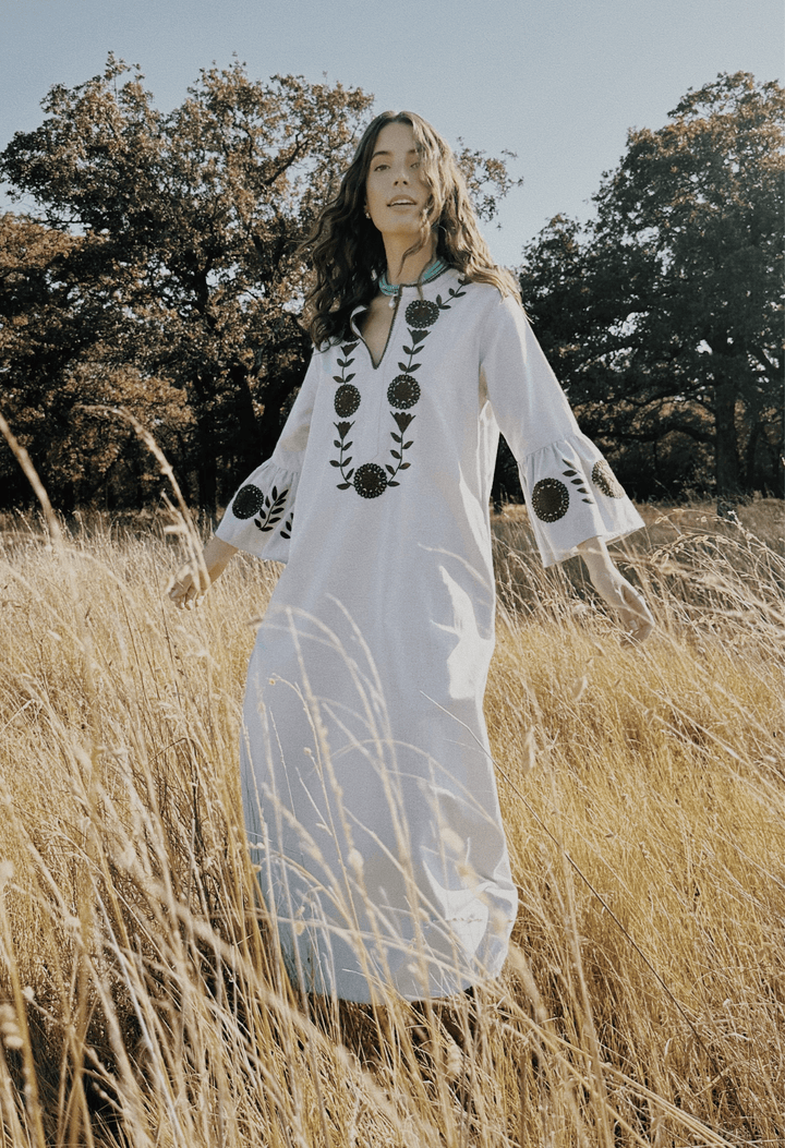 Leona Beige y Café Midi Dress