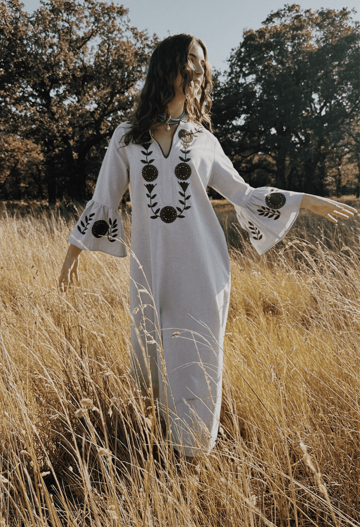 Leona Beige y Café Midi Dress