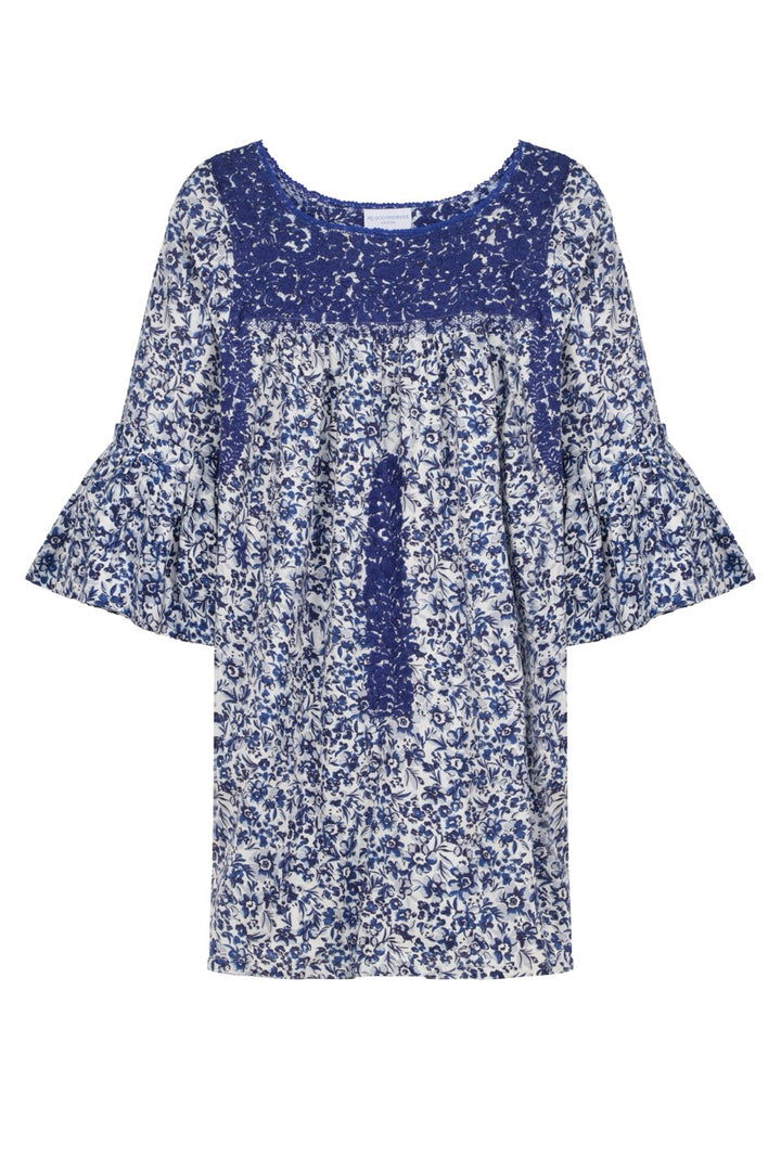 Leona Azul Floral Short Dress