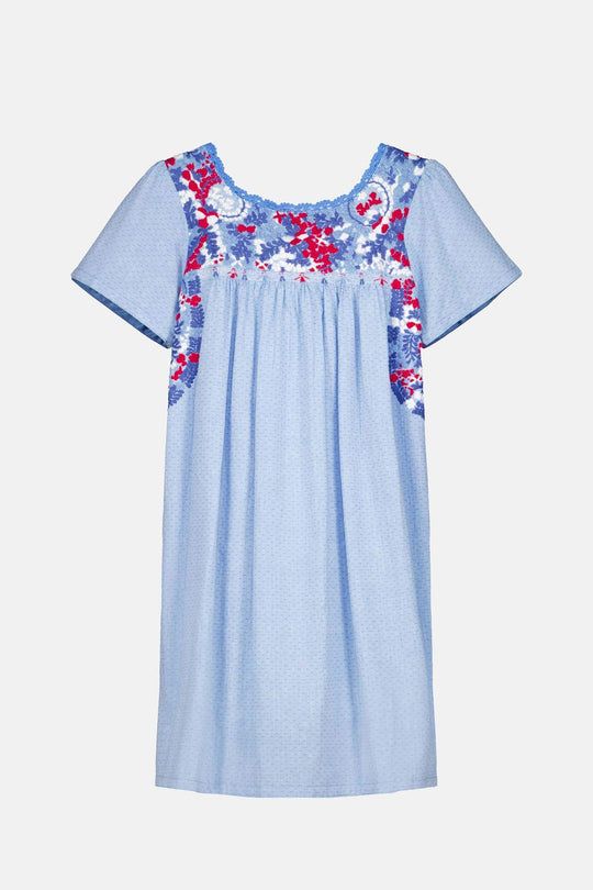 Liliana Swiss Dot Azul Short Dress