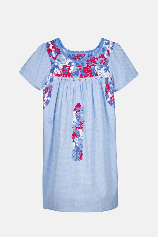 Liliana Swiss Dot Azul Short Dress