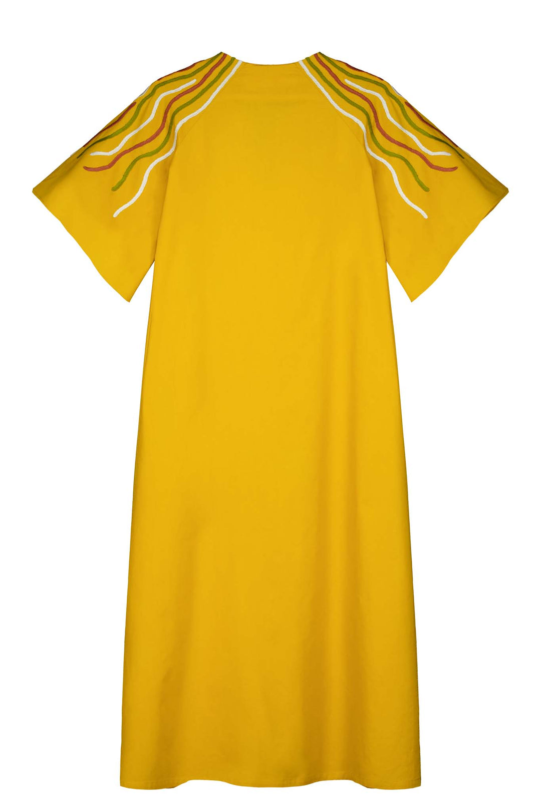 Malena Yellow Caftan Dress Back