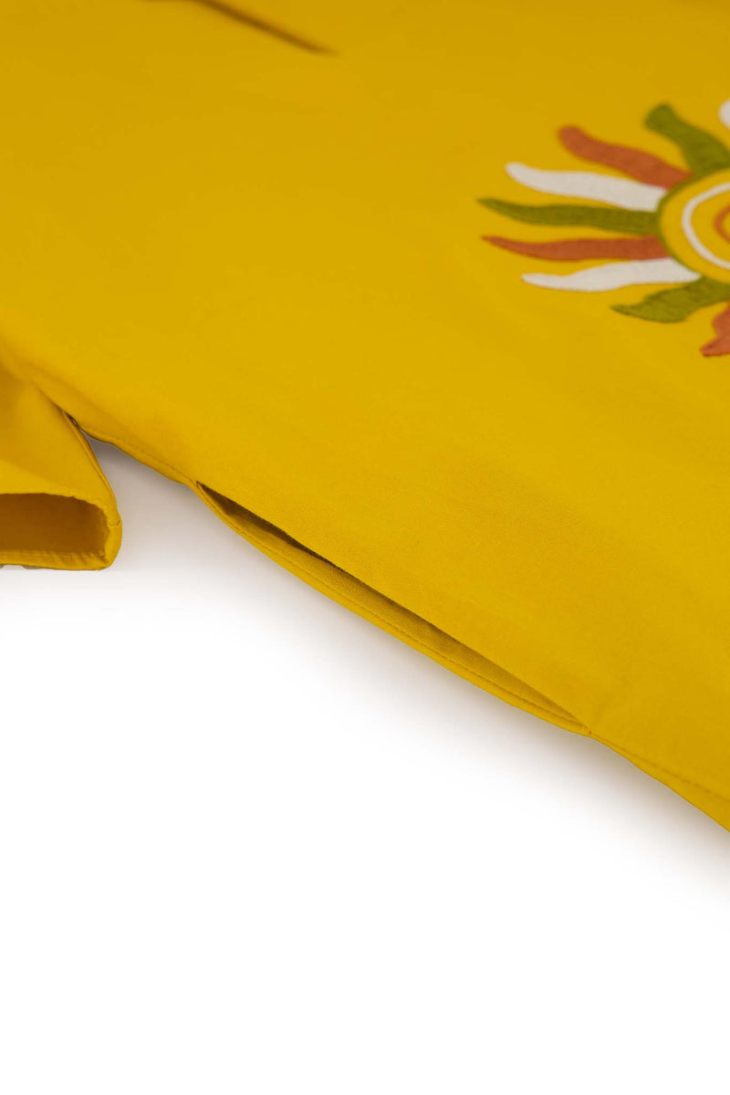 Malena Yellow Caftan Dress pockets