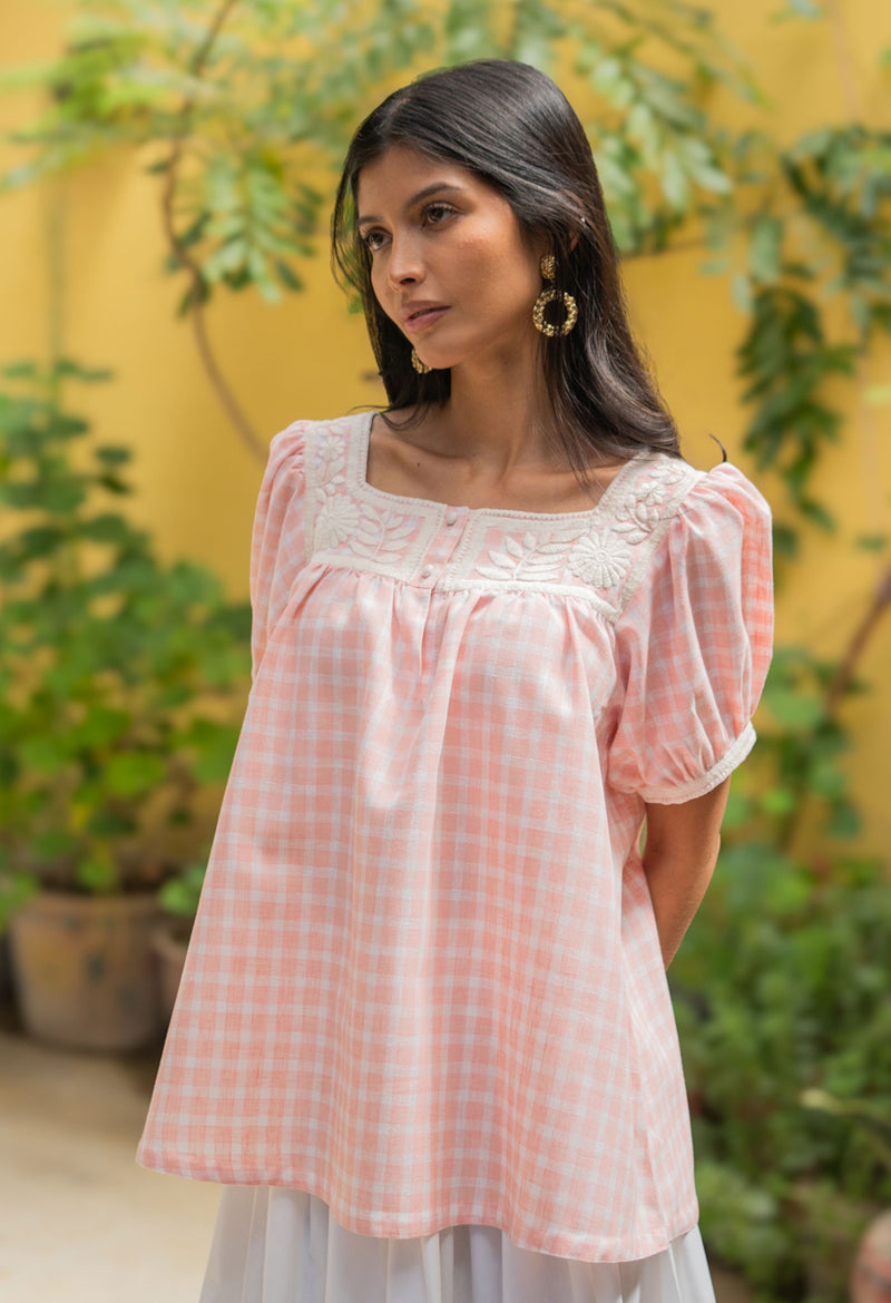 Maria Botones Gingham Rosa