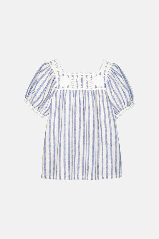 Maria Botones Rayas Azules Blouse