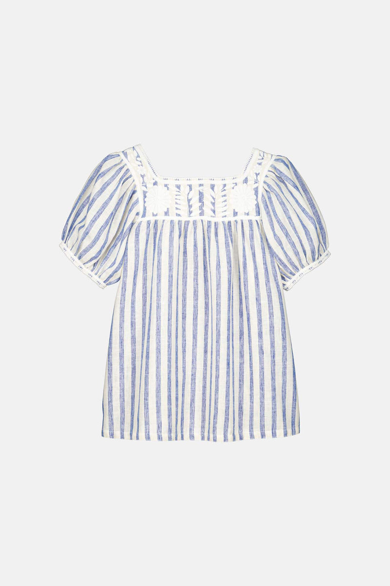 Maria Botones Rayas Azules Blouse