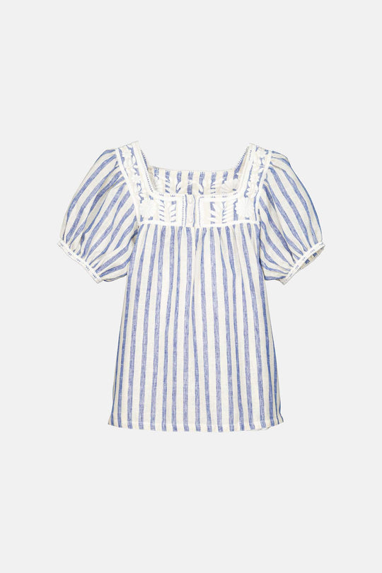 Maria Botones Rayas Azules Blouse