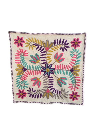 Cuadros de Mexíco: Small Art 16x16 Embroidered Art: Maria Embroidered Art: Maria