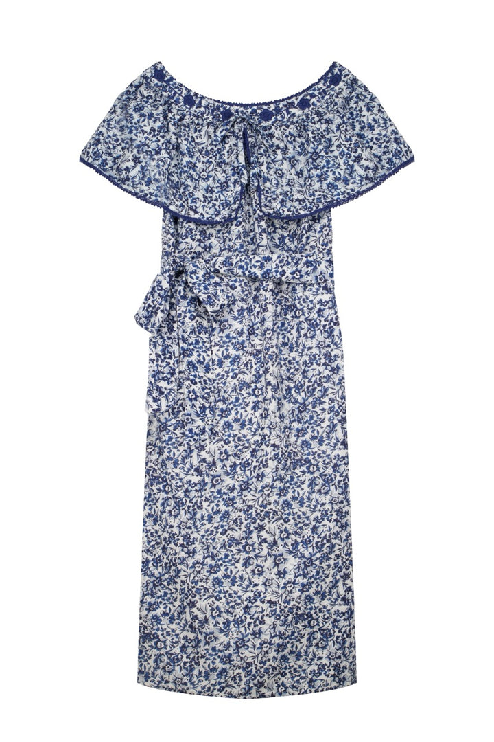 Marisol Azul Marino Midi Dress