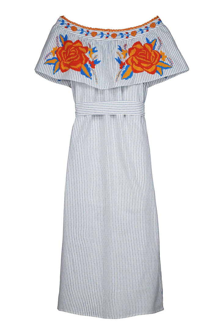 Marisol Off the Shoulder Embroidered Dress Back