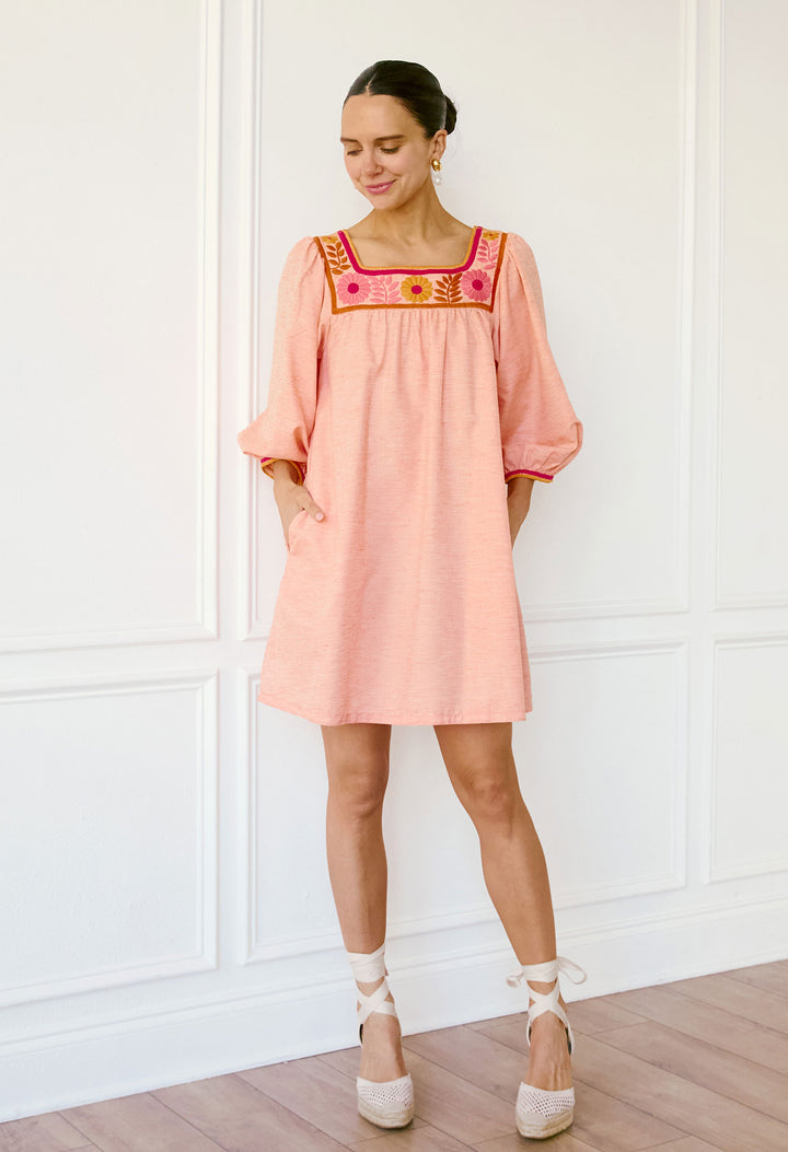 Marta Naranja Short Dress