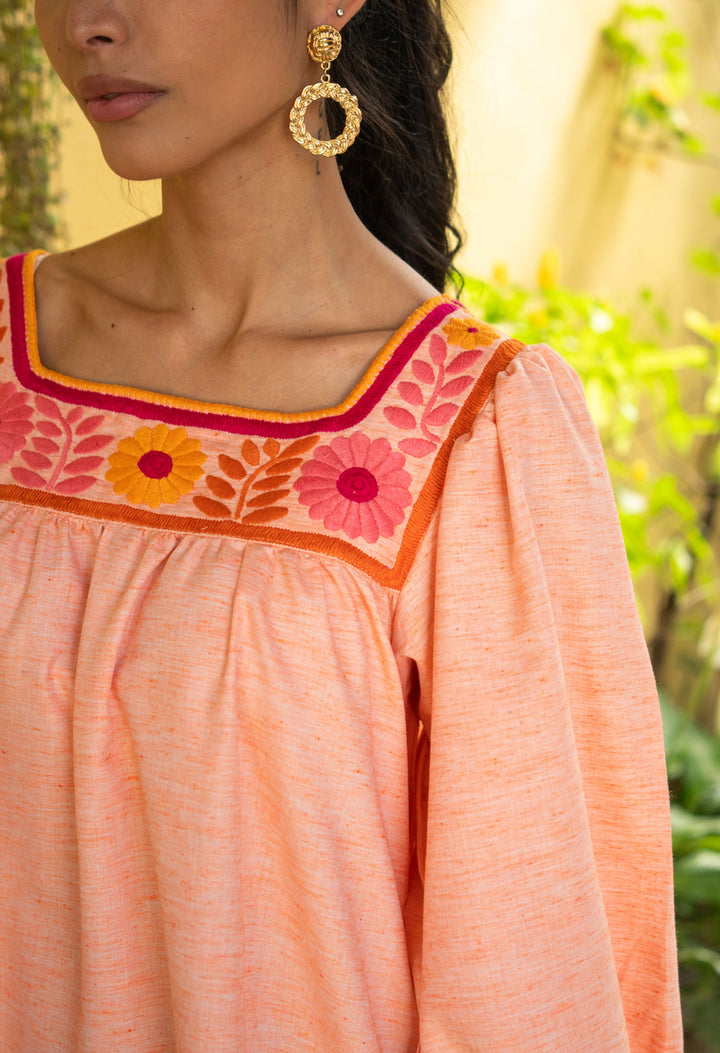 Marta Naranja Short Dress