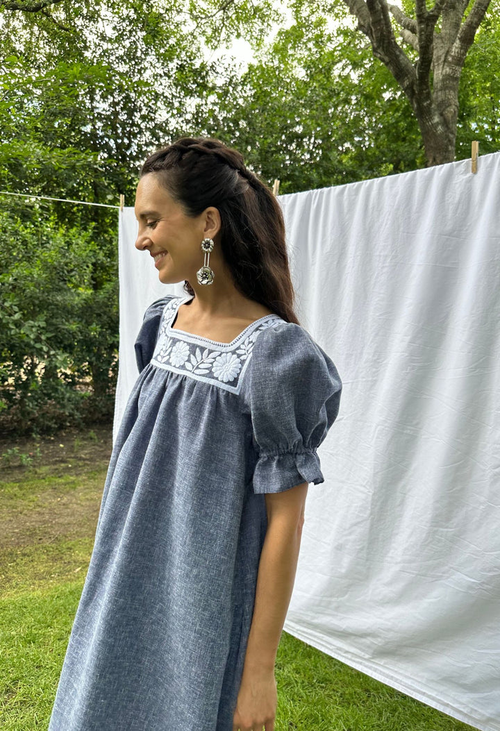 Maria Long Dress Dress Maria Azul Marino Midi Dress Maria Azul Marino Midi Dress | Mi Golondrina