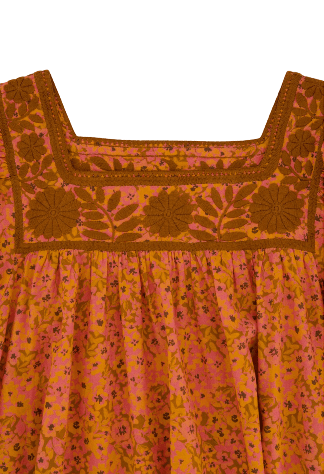 Marta Naranja Floral Short Dress