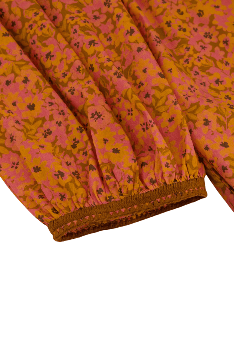Marta Naranja Floral Short Dress