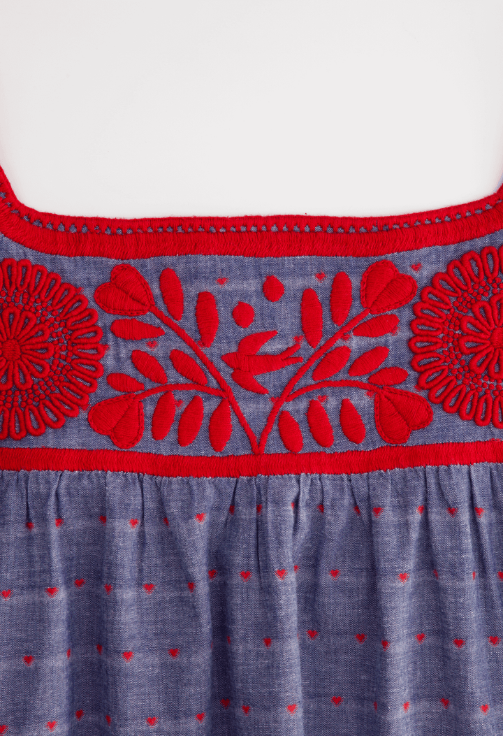 Marta Denim Heart Short Dress