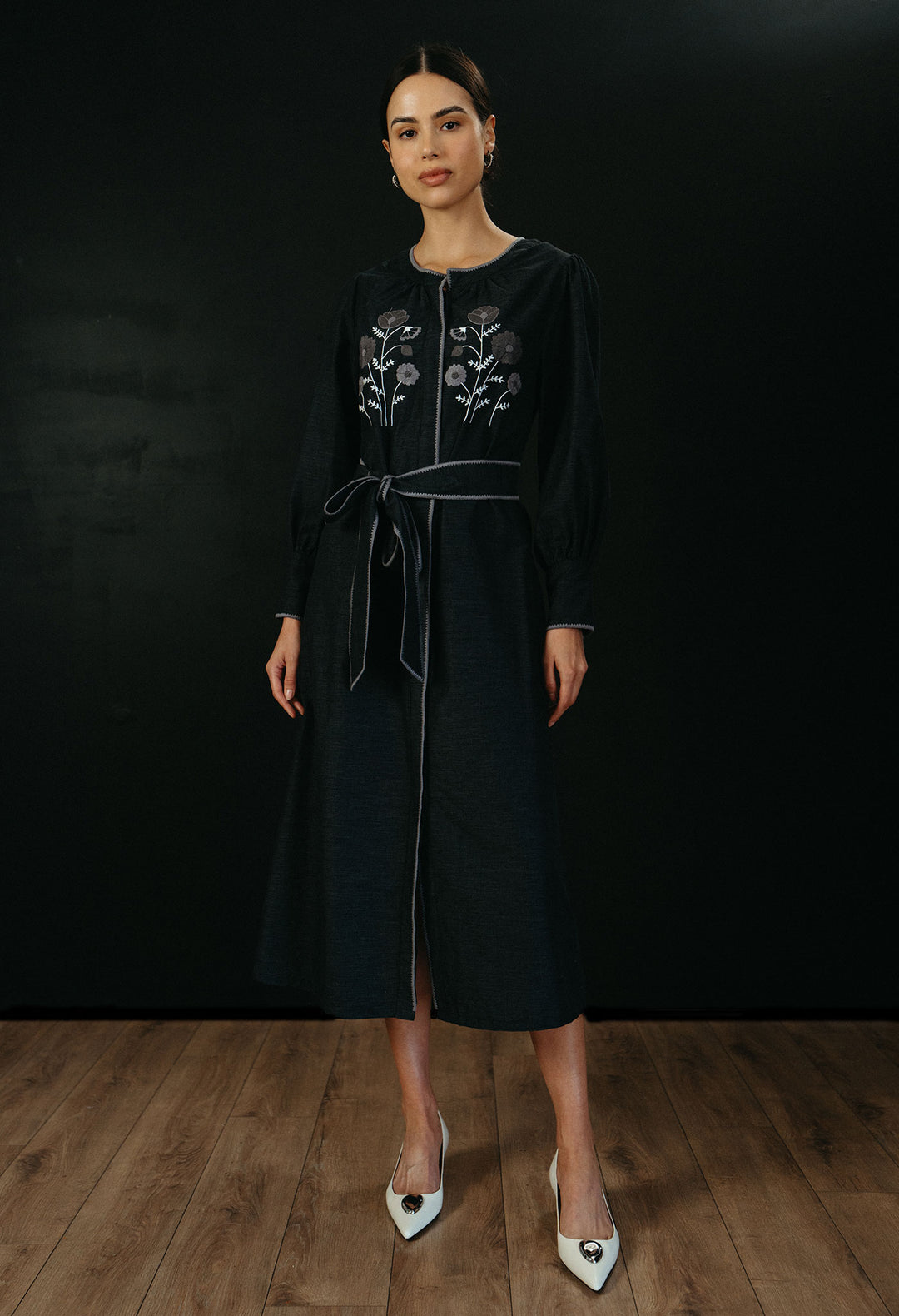 Martina Noches y Gris Midi Dress