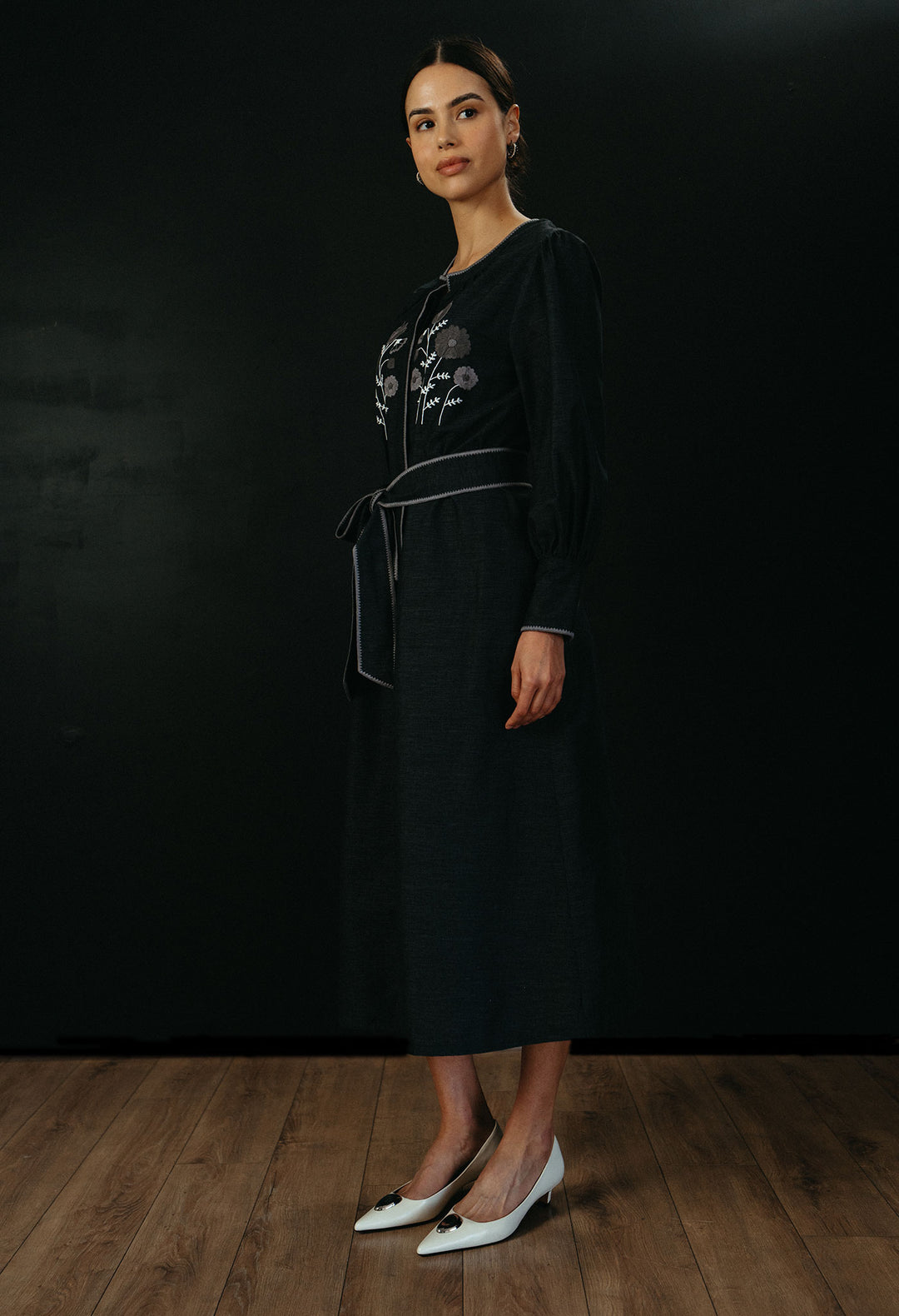 Martina Noches y Gris Midi Dress