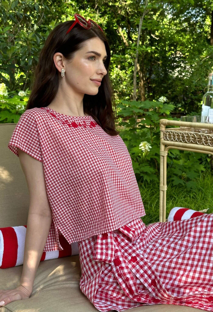 Montse Rojo Gingham Blouse