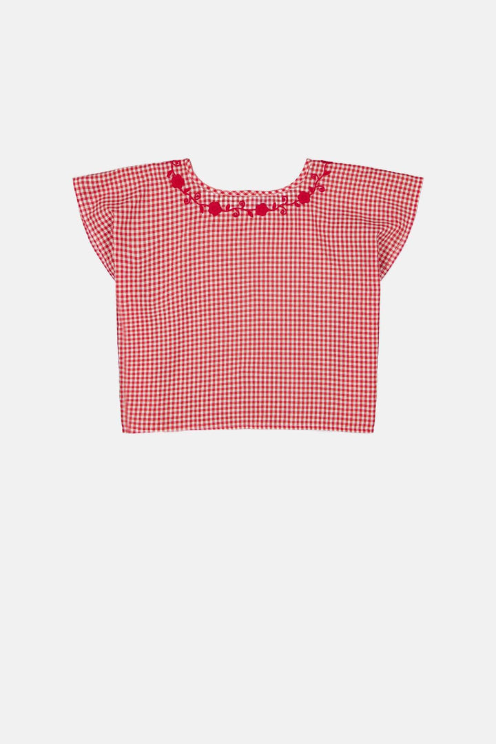 Montse Rojo Gingham Blouse