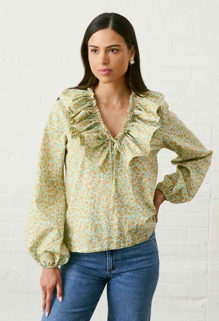 Regina Amarillo Floral Blouse