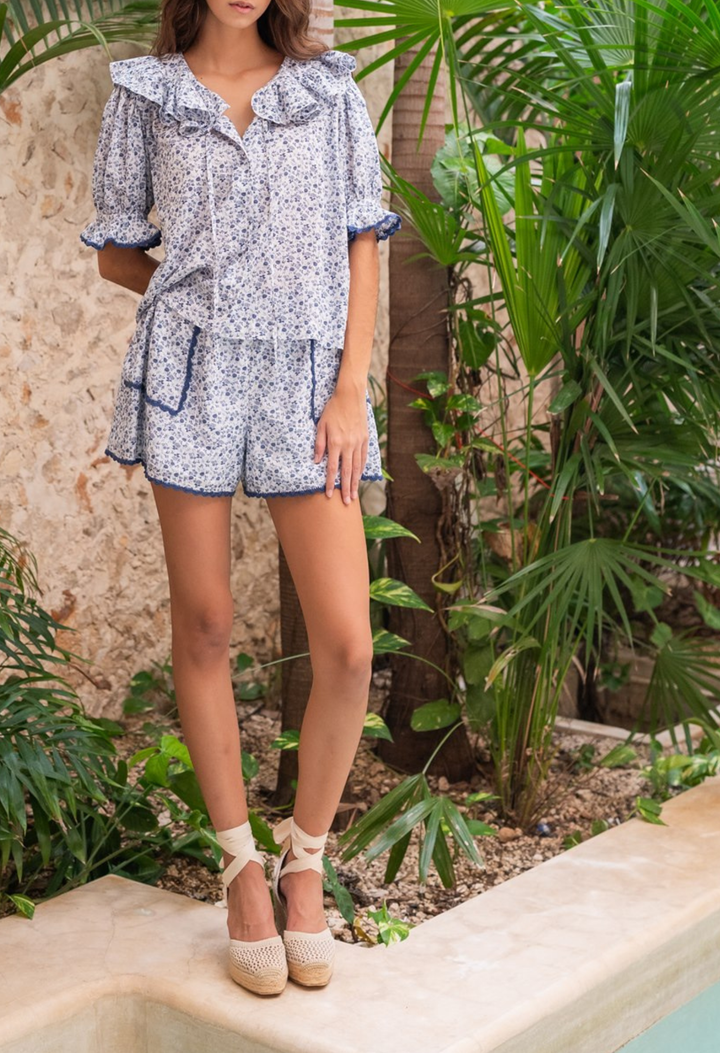 Paola Blue Floral Short