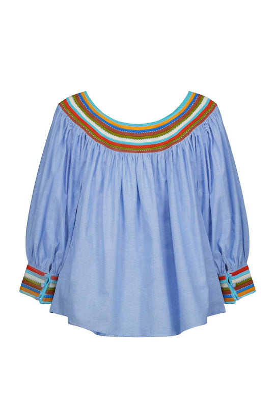 Sara Azul embroidered blouse back