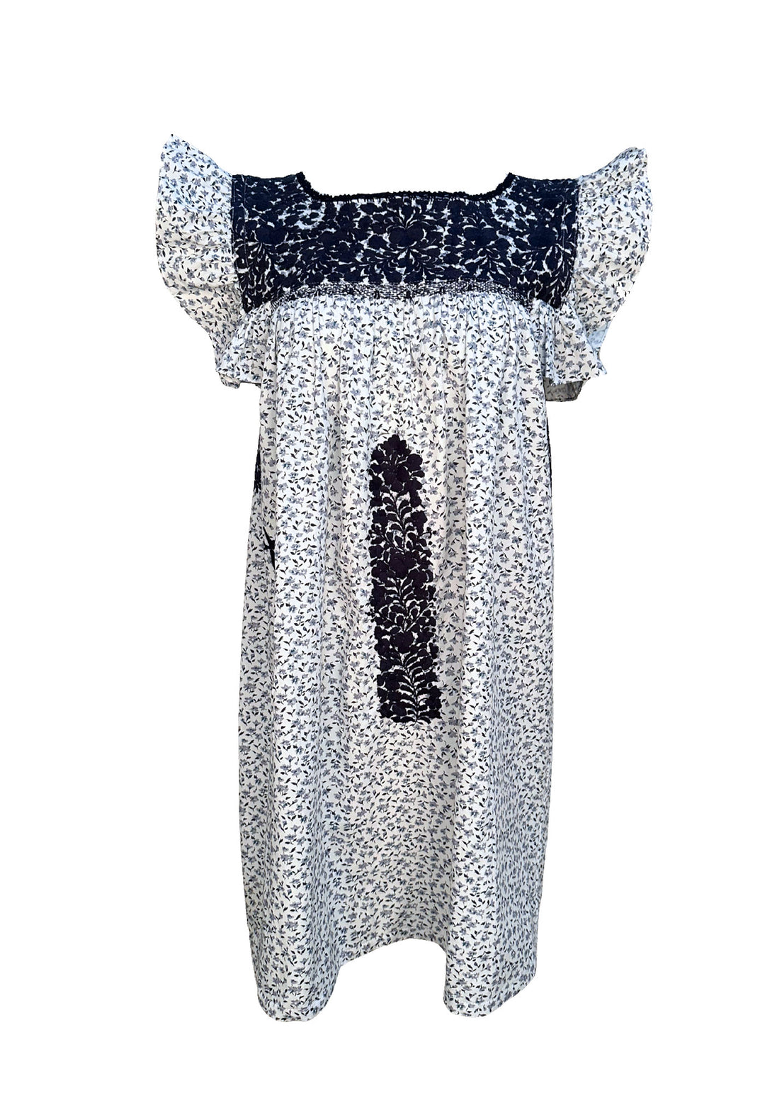 Soledad Azul Flores Short Dress