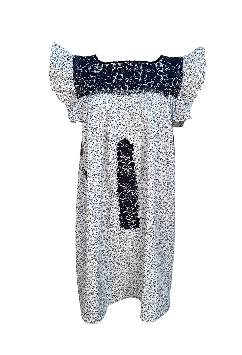 Soledad Azul Flores Short Dress