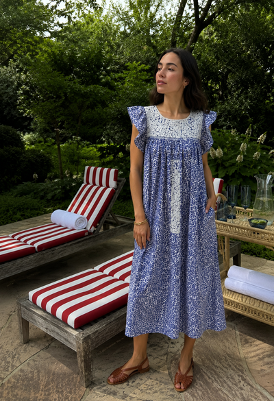 Soledad Midi Dress Dress Soledad Blue Floral Midi Dress Soledad Blue Floral Midi Dress