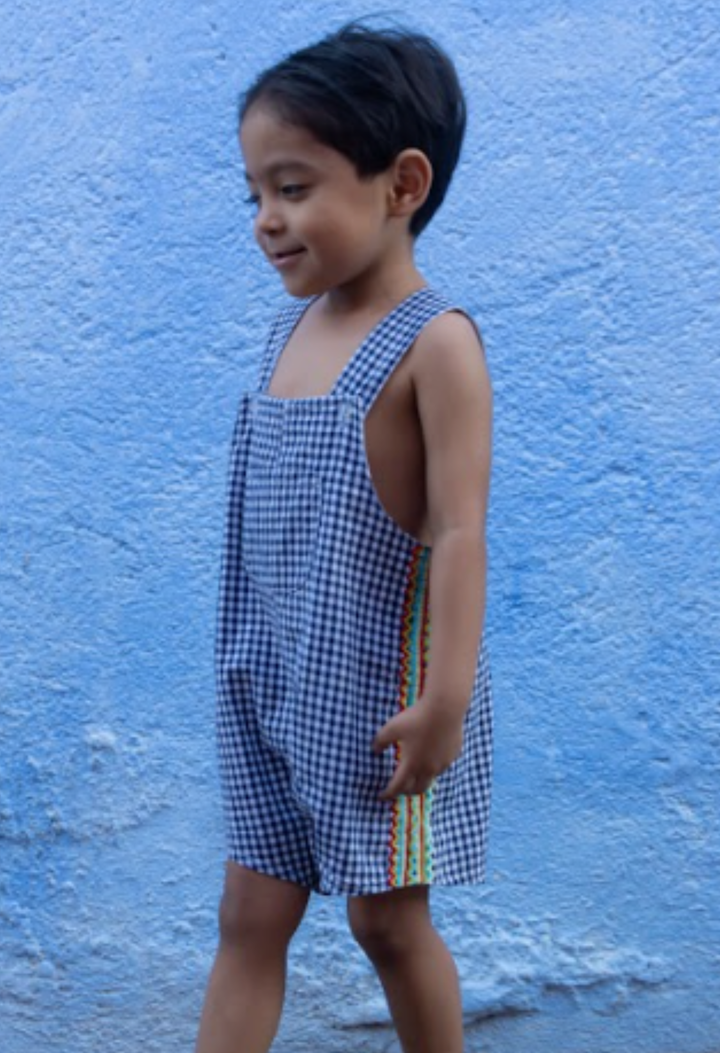 Carlito Boys Overalls Childrens Carlito Navy Gingham Fiesta Overalls Carlito Navy Gingham Fiesta Overalls