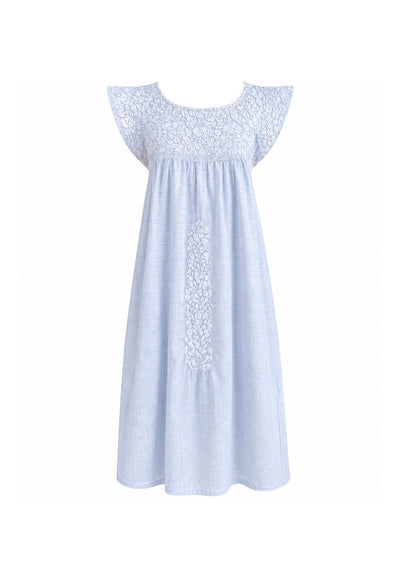 Flores Light Blue Short Dress