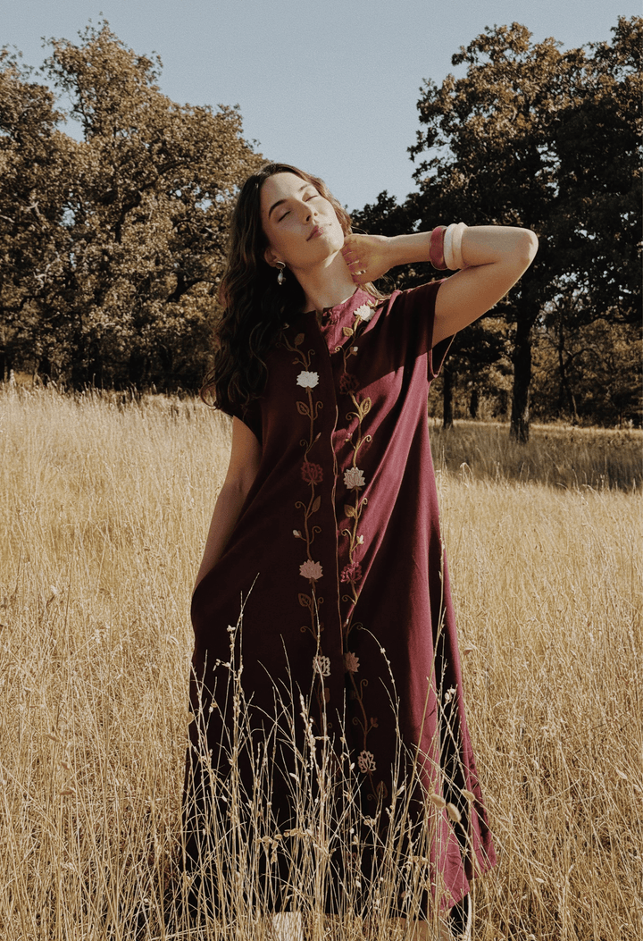 Valeria Granate Midi Dress